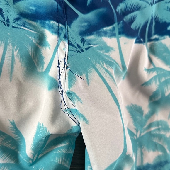 ZeroXposur Blue and White Palm Tree Swim Trunks - Picture 8 of 8